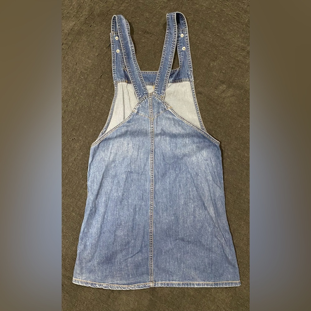 Denim Overall Dress with Pockets - Picture 6 of 6